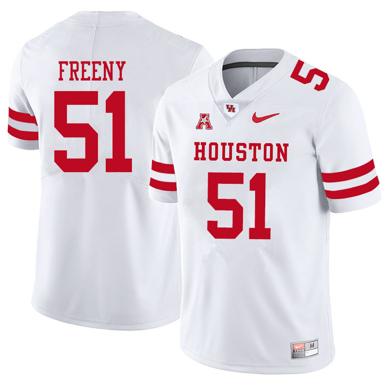 Men #51 Tariq Freeny Houston Cougars College Football Jerseys Sale-White - Click Image to Close